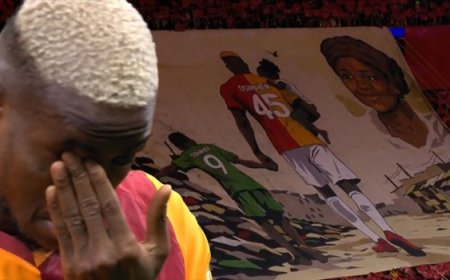 Galatasaray taraftarından Osimhen'e sürpriz koreografi! Gözyaşlarını tutamadı