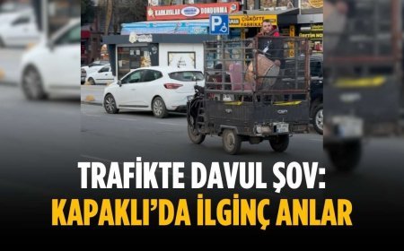 Trafikte davul şov: Kapaklı’da ilginç anlar