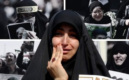 Tahran'da binler meydanlara döküldü! ABD-İsrail karşıtı sloganlarla Laricani ve Süleymani'ye veda