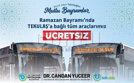 TEKULAŞ ARAÇLARI BAYRAM BOYUNCA ÜCRETSİZ HİZMET VERECEK