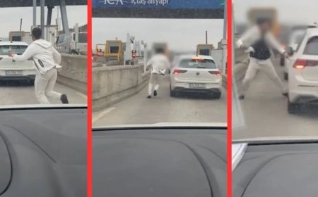 Trafikte gerilim: Aracın peşinden koşup camını defalarca yumrukladı