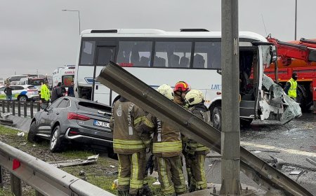 Kuzey Marmara Otoyolu'nda polisleri taşıyan servis kaza yaptı: Bir polis şehit oldu