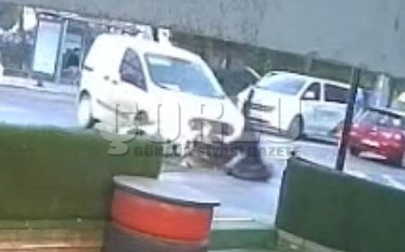 Çorlu'da otomobille çarpışan motosikletlinin yaralandığı kaza kamera