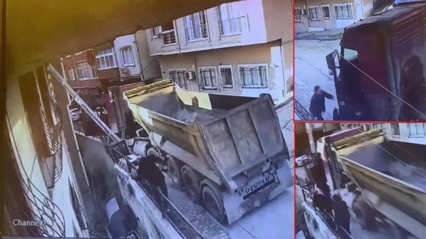 Kayan kamyonu durdurmak istedi… Önce kapıyla direk arasında sıkıştı, sonra 5 metreden düştü