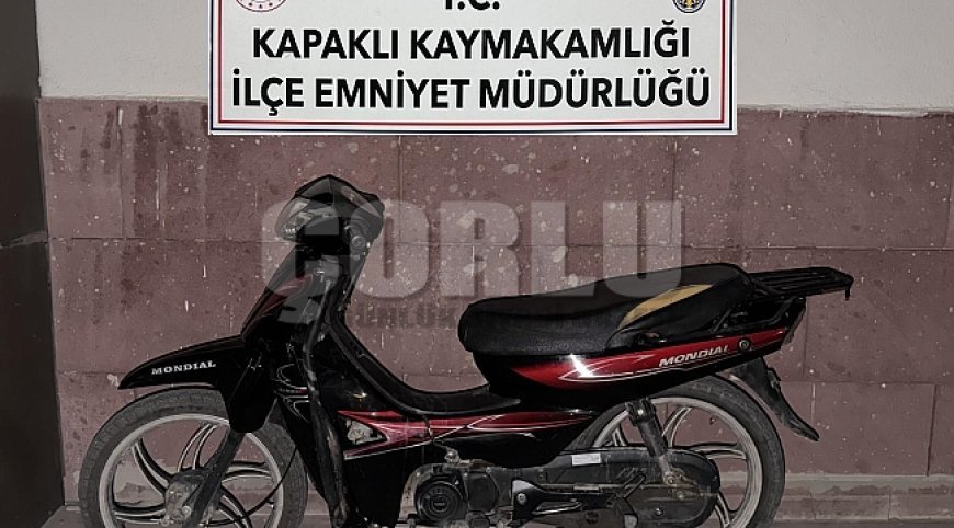 Kapaklı'da çalınan motosiklet bulundu