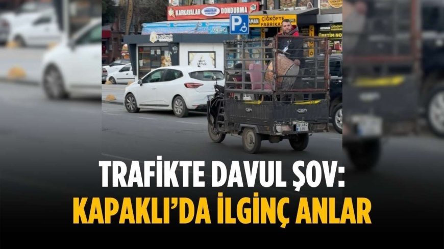Trafikte davul şov: Kapaklı’da ilginç anlar