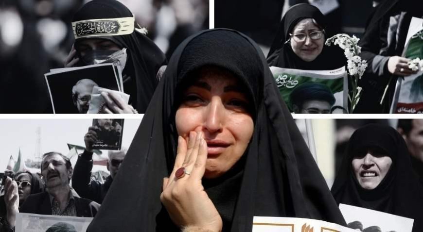 Tahran'da binler meydanlara döküldü! ABD-İsrail karşıtı sloganlarla Laricani ve Süleymani'ye veda