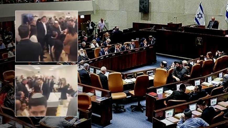 İsrail Meclisinde panik anları! İran füzeleri sonrası sirenler çaldı sığınaklara koştular