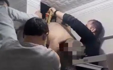 Film gibi olay: Eşine ulaşmak için girdiği havalandırma boşluğunda sıkıştı
