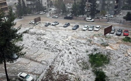 Meteoroloji'nin 'sarı' kodla uyardığı Adana'da cadde ve sokaklar beyaza büründü