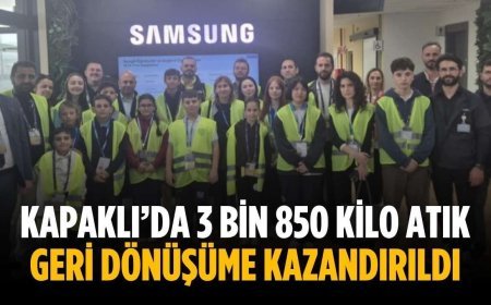 Kapaklı’da 3 bin 850 kilo atık geri dönüşüme kazandırıldı