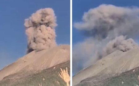 Asya'da korkutan yanardağ patlaması! İşte o anlar