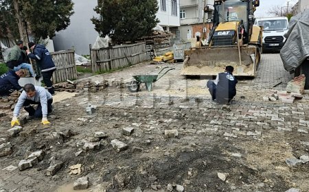 ERGENE’DE YOL VE KALDIRIM ÇALIŞMALARI ARALIKSIZ SÜRÜYOR