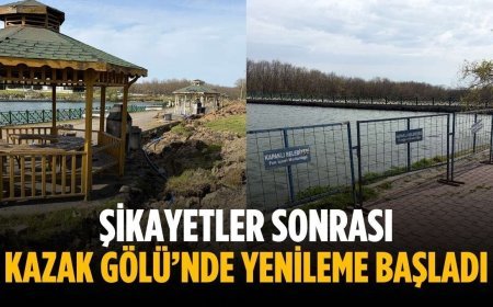 Şikayetler sonrası Kazak Gölü’nde yenileme başladı