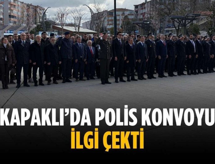 Kapaklı’da polis konvoyu ilgi çekti