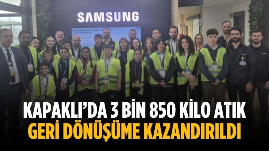 Kapaklı’da 3 bin 850 kilo atık geri dönüşüme kazandırıldı
