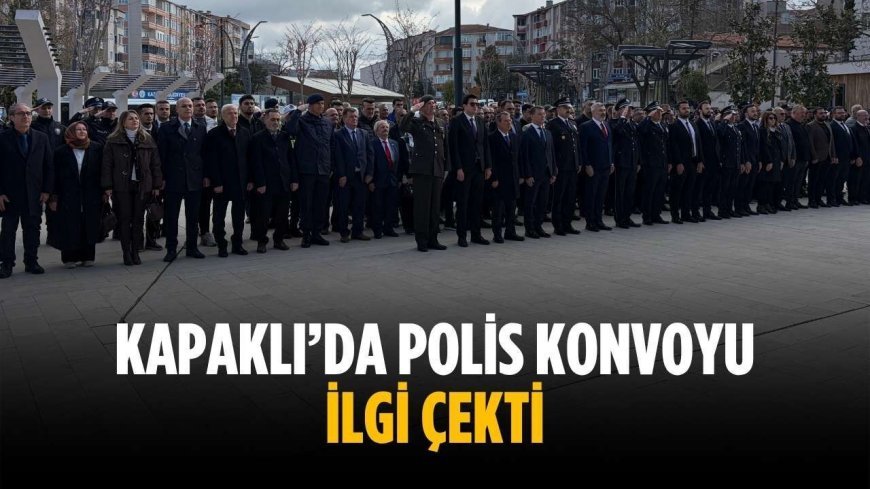 Kapaklı’da polis konvoyu ilgi çekti