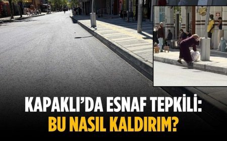 Kapaklı’da esnaf tepkili: Bu nasıl kaldırım?