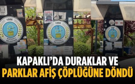 Kapaklı’da duraklar ve parklar afiş çöplüğüne döndü