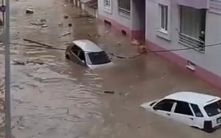 Samsun’da sağanak sele dönüştü. Felaket havadan böyle görüntülendi
