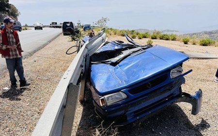 Bodrum'da feci kaza! Mızrak gibi bariyere saplandı: Kağıt gibi yırtılan tavanın altından sağ çıktı