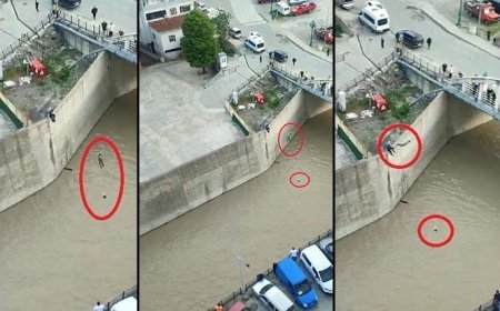 Artvin’de nefes kesen kurtuluş! 10 metreden suya atladı: Küçük Eslem’i ölümün elinden çekip aldı