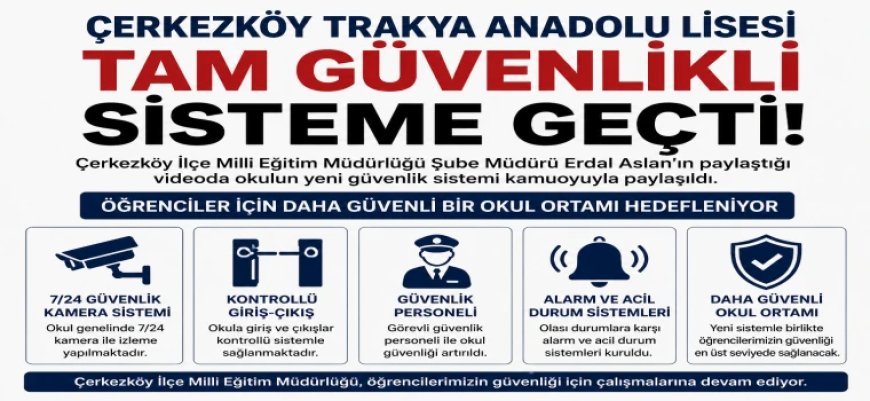 ÇERKEZKÖY TRAKYA ANADOLU LİSESİ TAM GÜVENLİKLİ SİSTEME GEÇTİ
