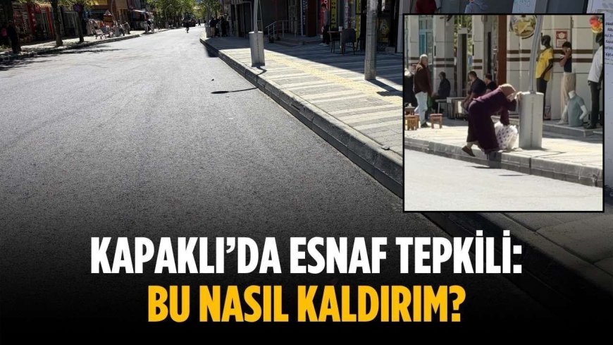 Kapaklı’da esnaf tepkili: Bu nasıl kaldırım?