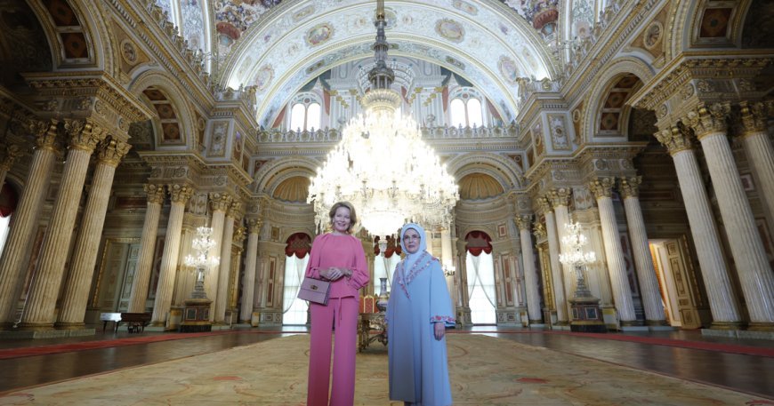 Emine Erdoğan, Belçika Kraliçesi Mathilde'yle bir araya geldi