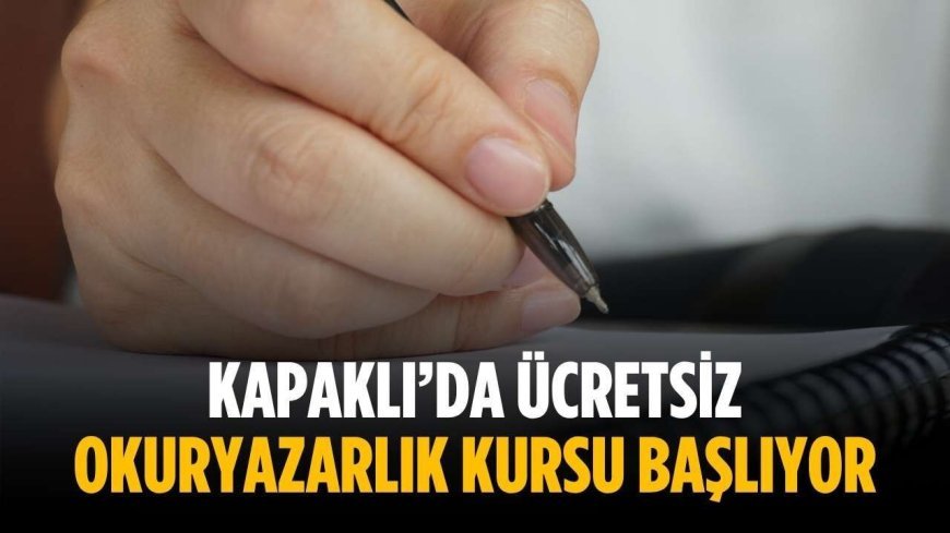 Kapaklı’da ücretsiz okuryazarlık kursu başlıyor