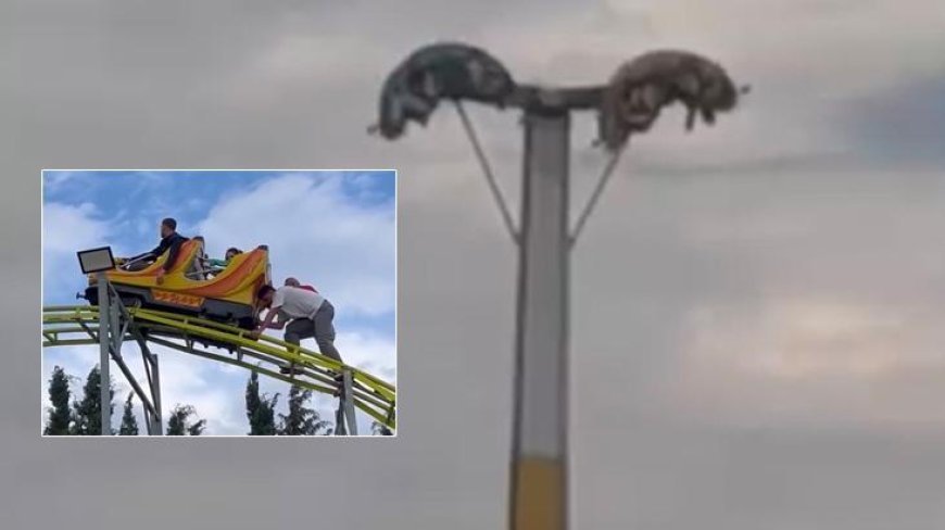 Lunaparkta korkunç kaza! Metrelerce yüksekte dakikalar baş aşağı mahsur kaldılar